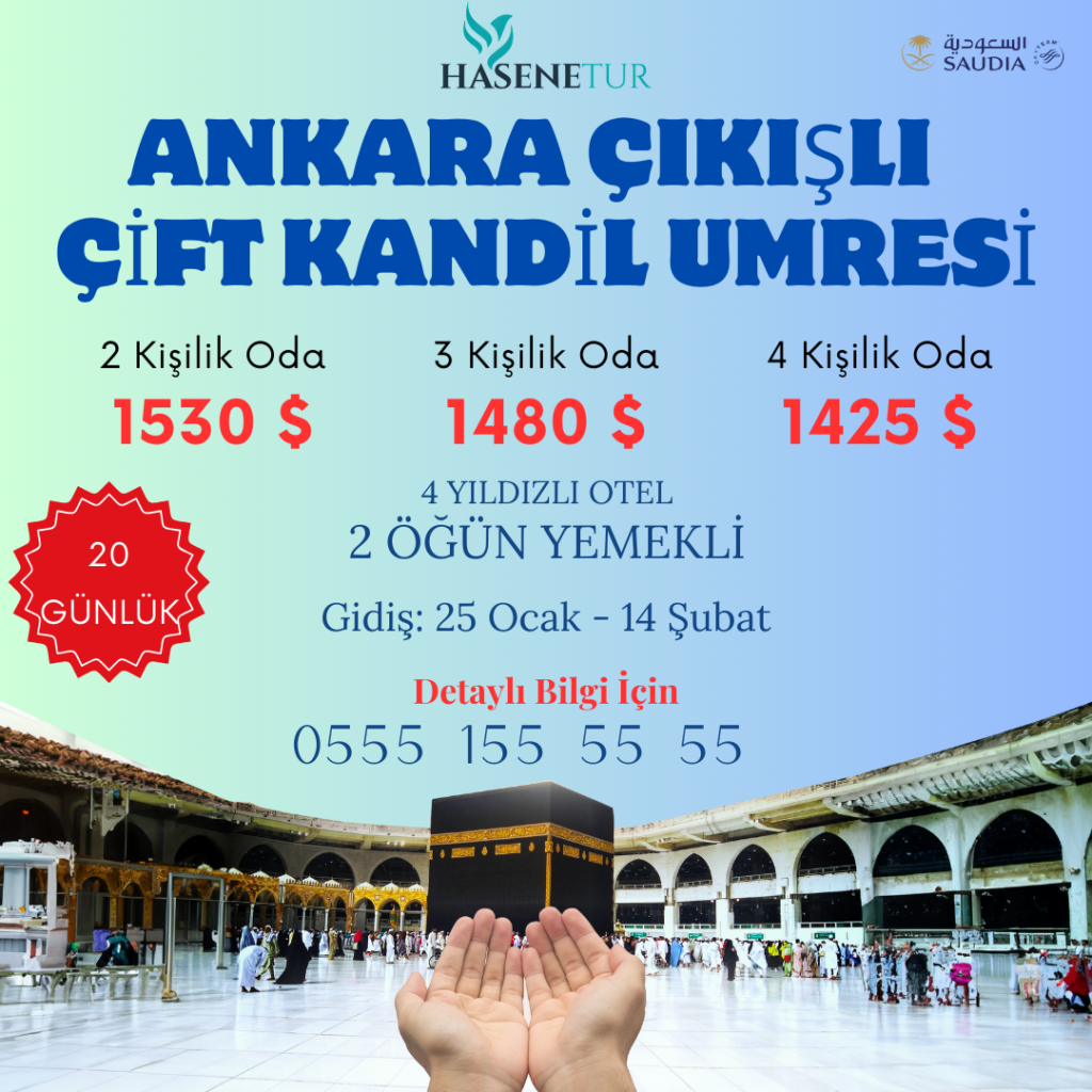 ankara çıkışlı çift kandil umresi