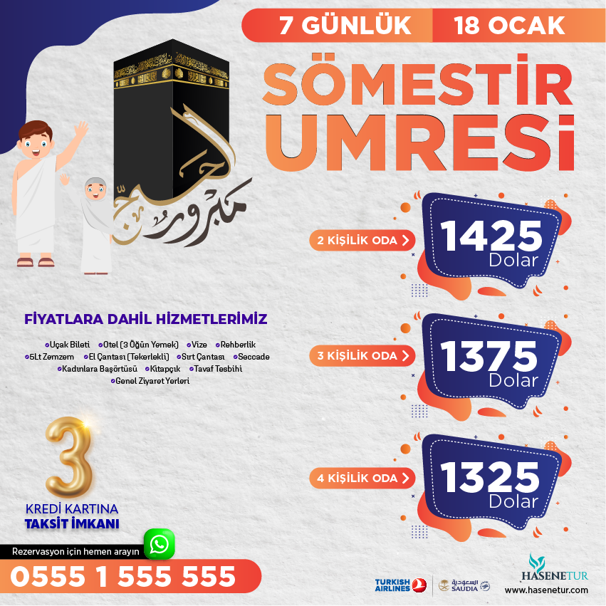 sömestr umresi-7 günlük umre fiyatları-umre kaç euro