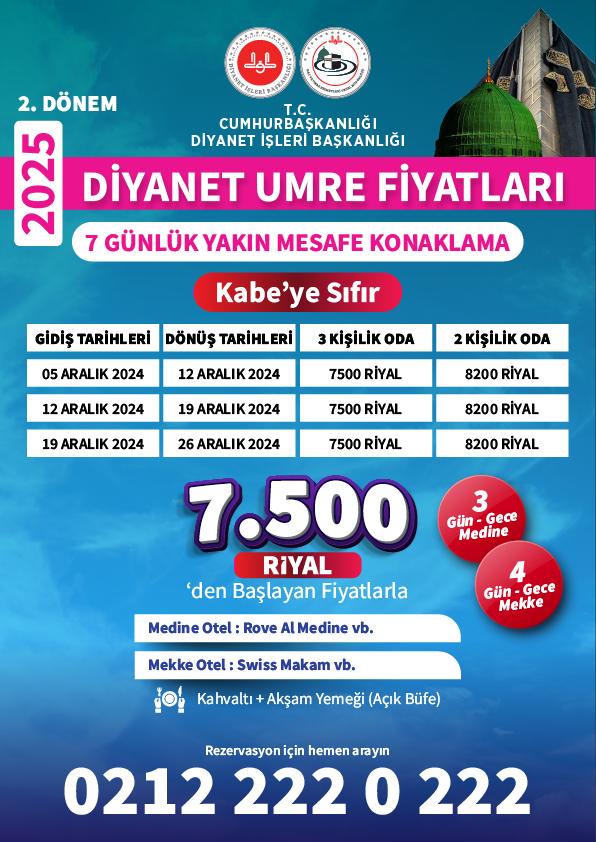 diyanet umre fiyatları 2025 1. dönem - umre fiyat - 2 kişilik umre fiyatları 2025