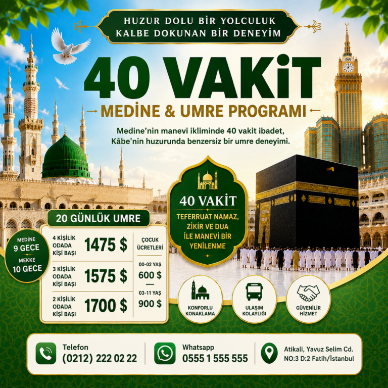 40 Vakit medine Umre turu